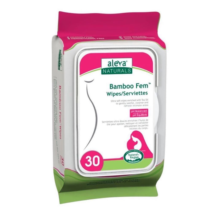 Aleva Naturals Bamboo Fem Hyginene Wipe 30ct
