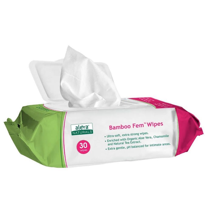 Aleva Naturals Bamboo Fem Hyginene Wipe 30ct