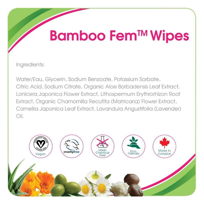 Aleva Naturals Bamboo Fem Hyginene Wipe 30ct