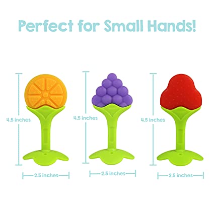 RaZbaby Fruitque 3PK Silicone Teether Set