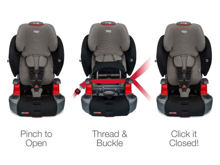 Britax Grow With You ClickTight harness-2-booster car seat - Grey Contour Safewash