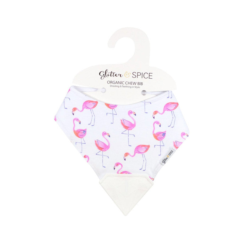 Glitter&Spice Organic Chew Bib Flamingos