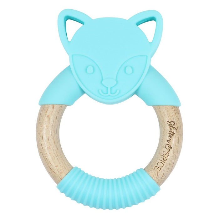 Glitter&Spice Wooden Teether Fox Blue
