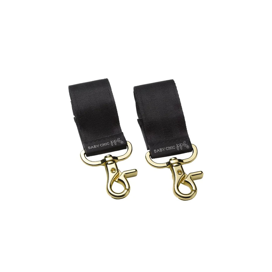 Petunia Pickle Bottom Valet Stroller Clips - Gold & Black