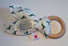 CosyCare Bunny Ears Teething Ring Green Deer