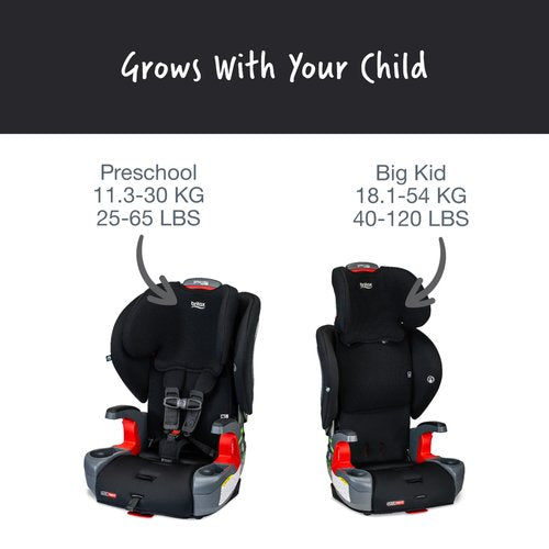 Britax Grow With You ClickTight harness-2-booster car seat - Black Contour Safewash