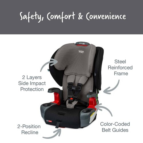 Britax Grow With You ClickTight harness-2-booster car seat - Grey Contour Safewash