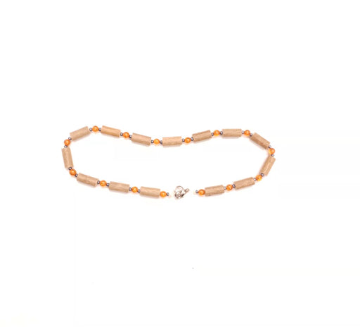 Bienfaits Noisetier/Healing Hazel Amber Teething Necklace-11 Inches - Metallic