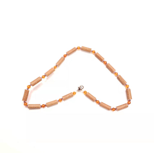 Bienfaits Noisetier/Healing Hazel Amber Teething Necklace-10.5 Inches - Pink