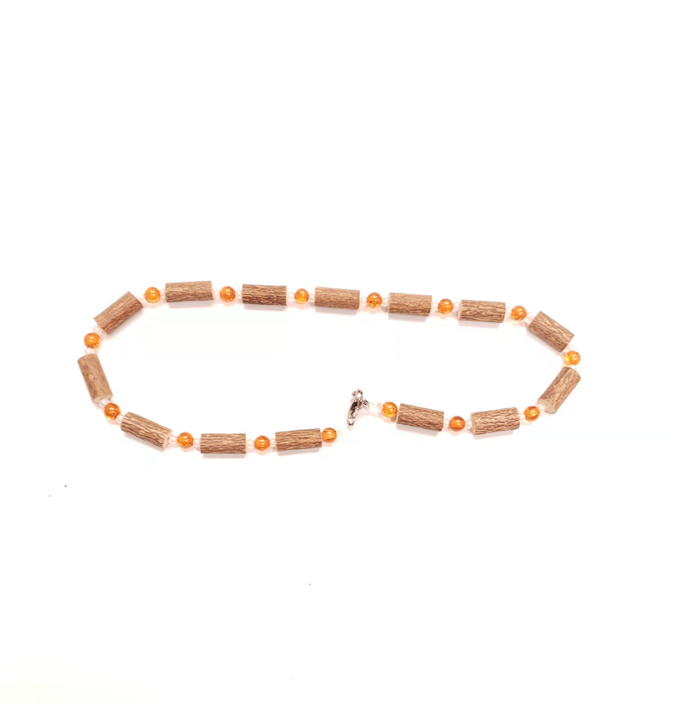 Bienfaits Noisetier/Healing Hazel Amber Teething Necklace-11 Inches - White