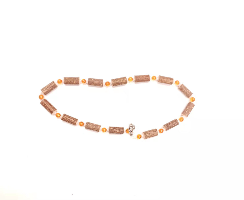Bienfaits Noisetier/Healing HazelAmber Teething Necklace-12 Inches - White