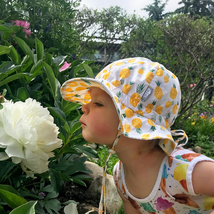 Kids’ Gro-With-Me® Cotton Floppy Sun Hat | Yellow Pineapple