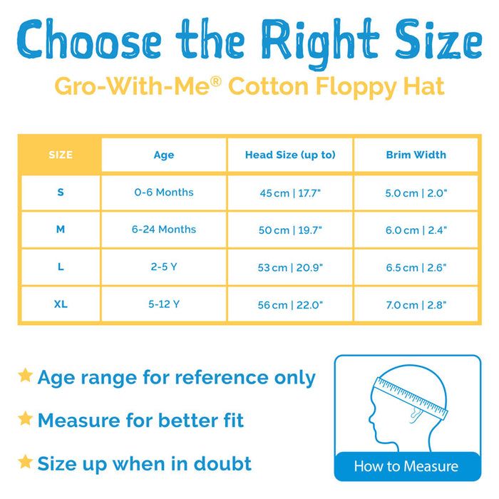 Kids’ Gro-With-Me® Cotton Floppy Sun Hat | Yellow Pineapple
