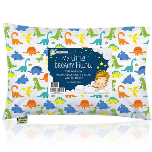 KeaBabies Toddler Pillow with Pillowcase - Happy Dino (KB023-009)