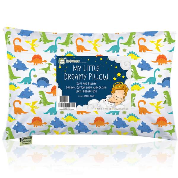 KeaBabies Toddler Pillow with Pillowcase - Happy Dino (KB023-009)