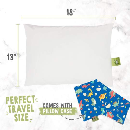 KeaBabies Toddler Pillow with Pillowcase - DinoWorld (KB023-006)