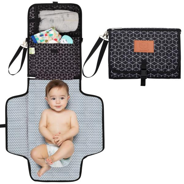 KeaBabies Ezee Diaper Mat - Black Geo (KB035-02)