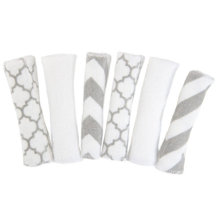 Kushies Wash Cloths 6pk Single Ply - Grey