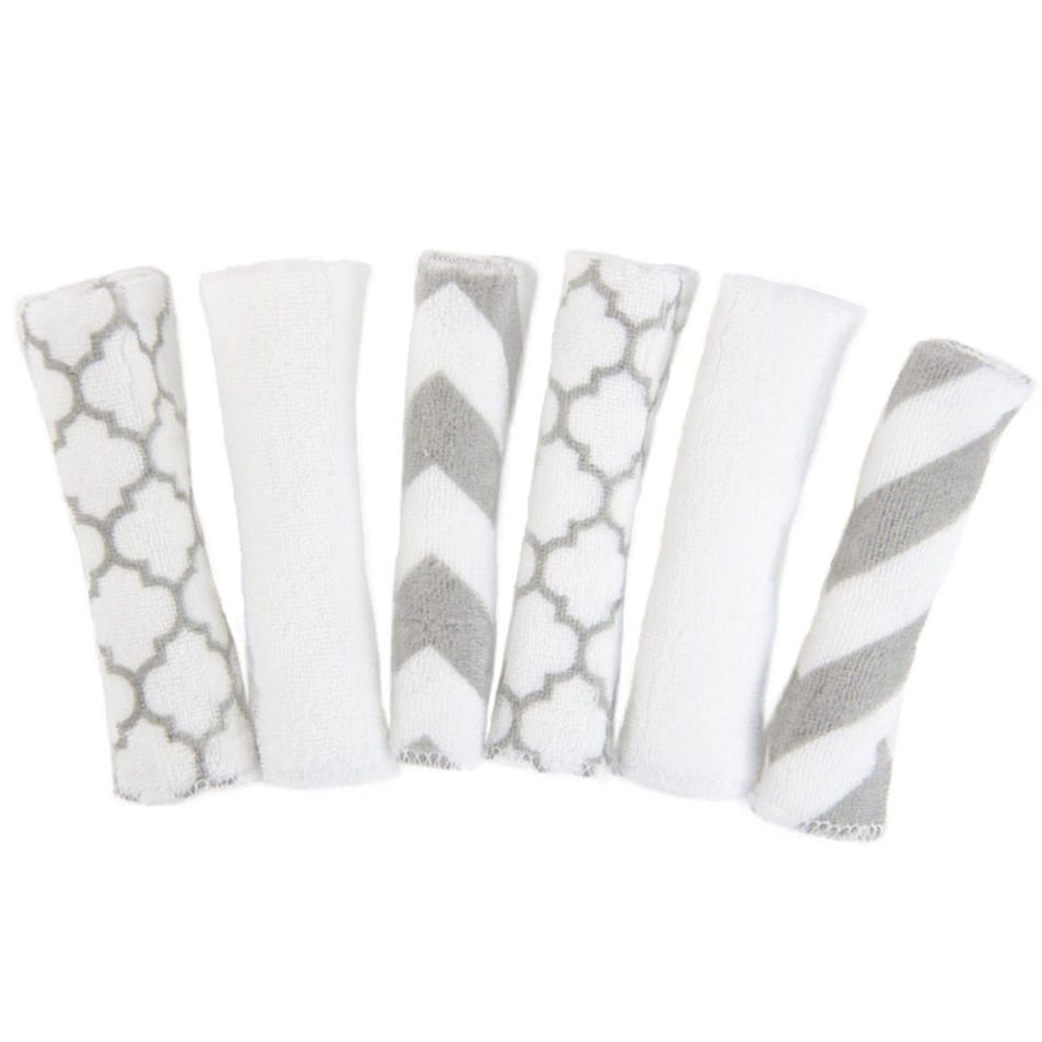 Kushies Wash Cloths 6pk Single Ply - Grey