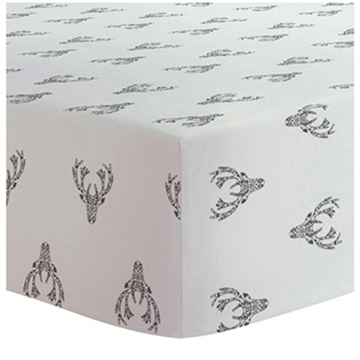 Kushies Change Pad Fitted Sheet Deer Black&White - CanaBee Baby