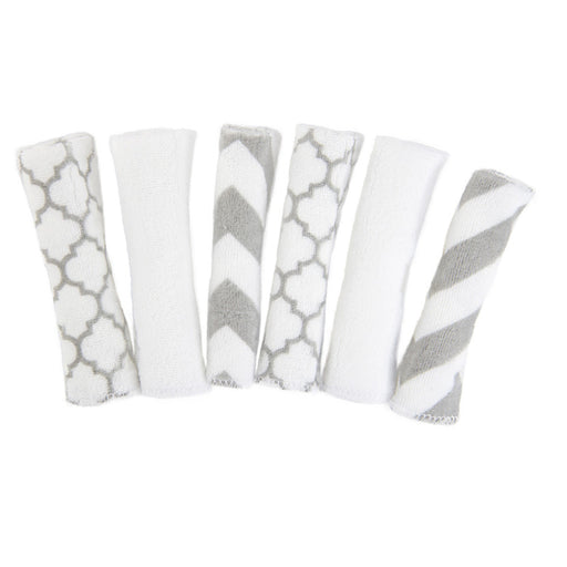 Kushies Wash Cloths 6pk Single Ply Neutral Grey A371N02