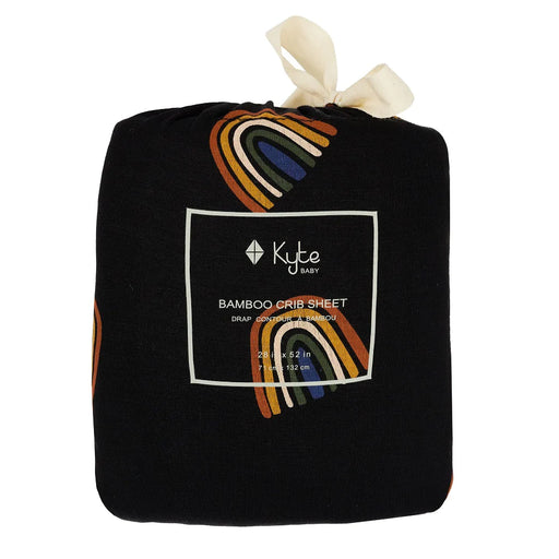 Kyte Baby Crib Sheet - Rust Rainbow On Midnight