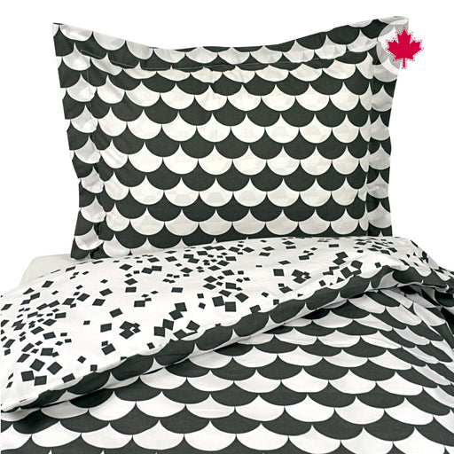 Perlim Pin Pin Reversible Duvet Cover +Sham Twin