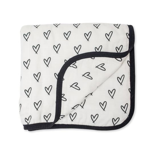 Lulujo Deluxe Quilt Muslin Messy Hearts