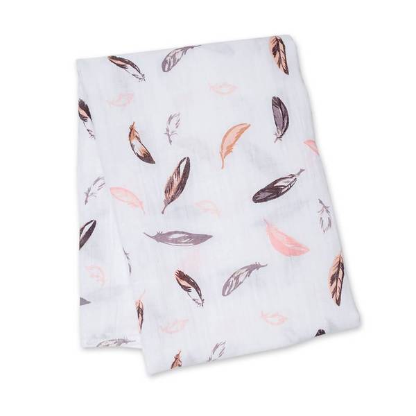 Lulujo Swaddling Blanket Putty Feathers