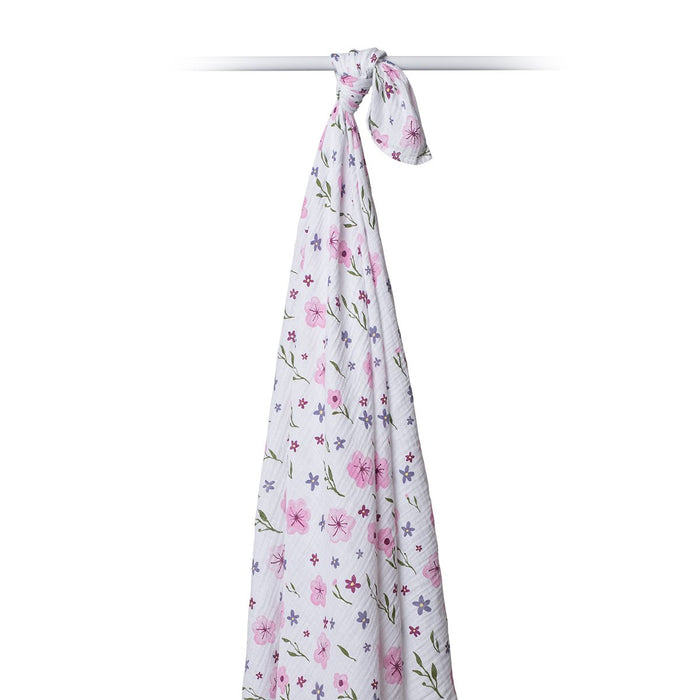 Lulujo Swaddling Blanket Muslin Cotton Lovely Floral