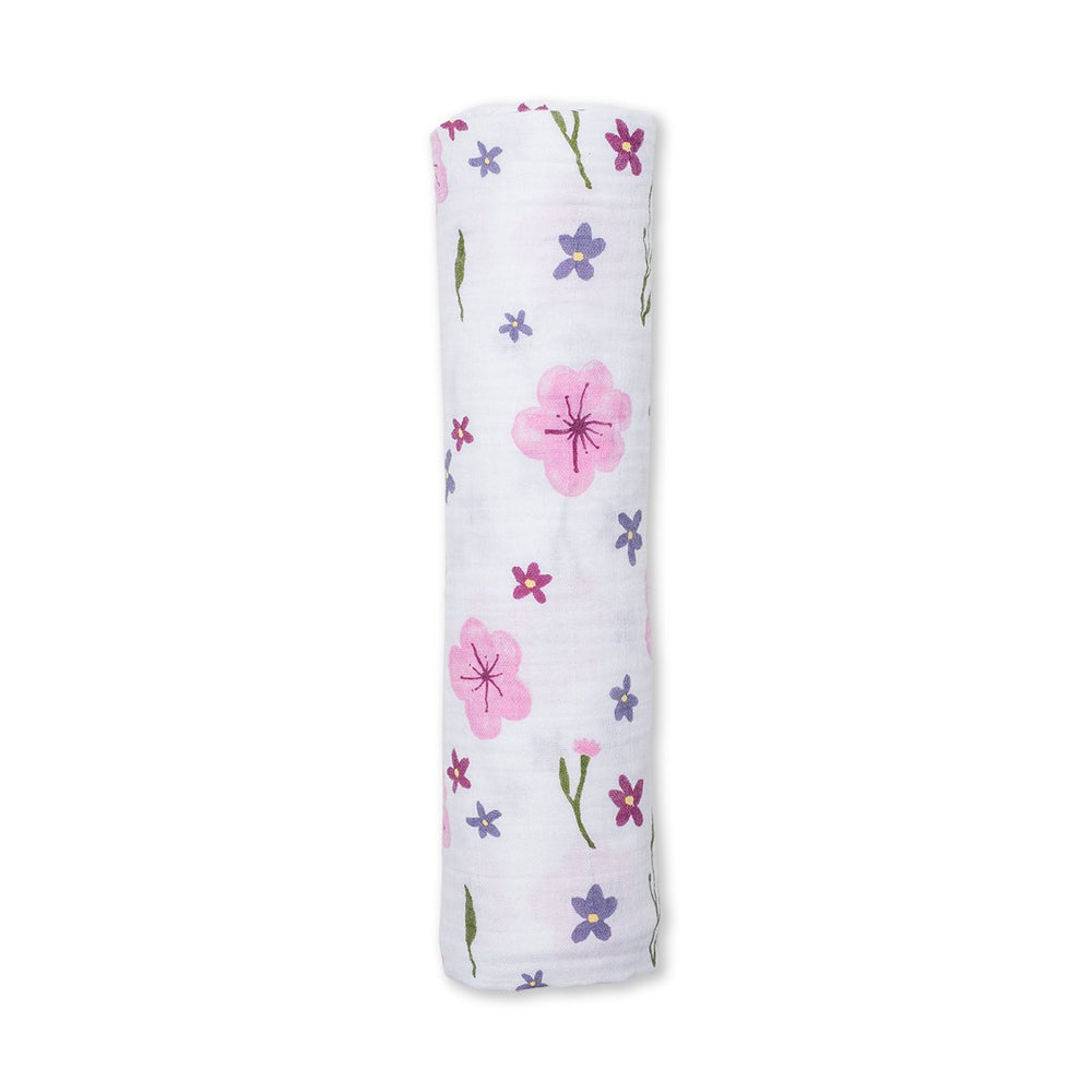 Lulujo Swaddling Blanket Muslin Cotton Lovely Floral