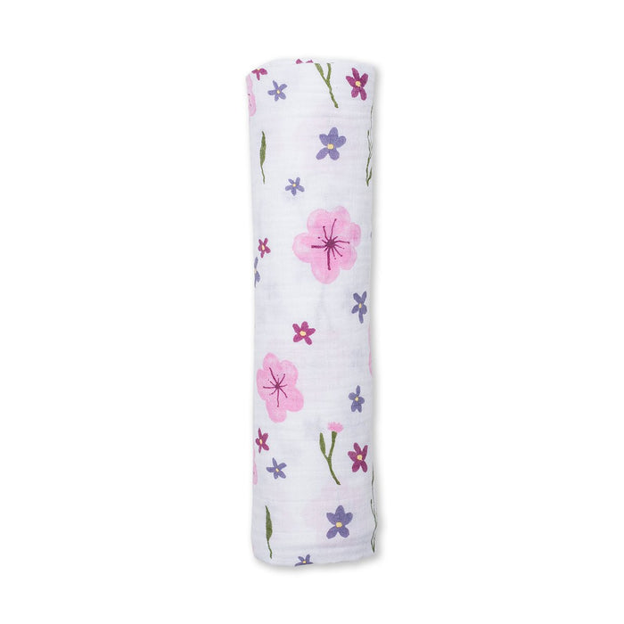 Lulujo Swaddling Blanket Muslin Cotton Lovely Floral