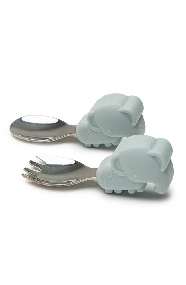 Loulou Lollipop Learning Spoon & Fork Set - Elephant