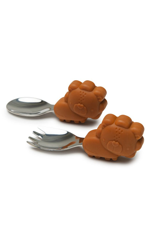 Loulou Lollipop Learning Spoon & Fork Set - Lion