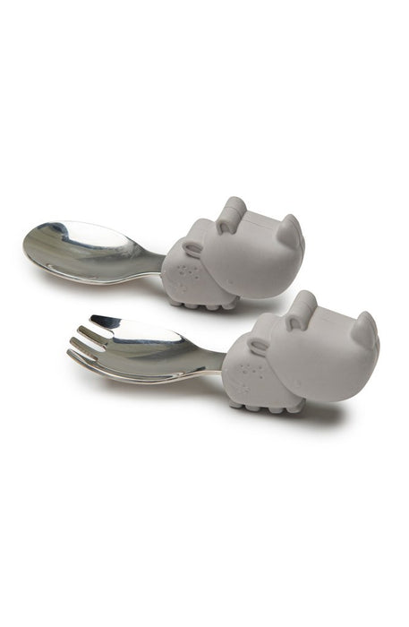 Loulou Lollipop Learning Spoon & Fork Set - Rhino