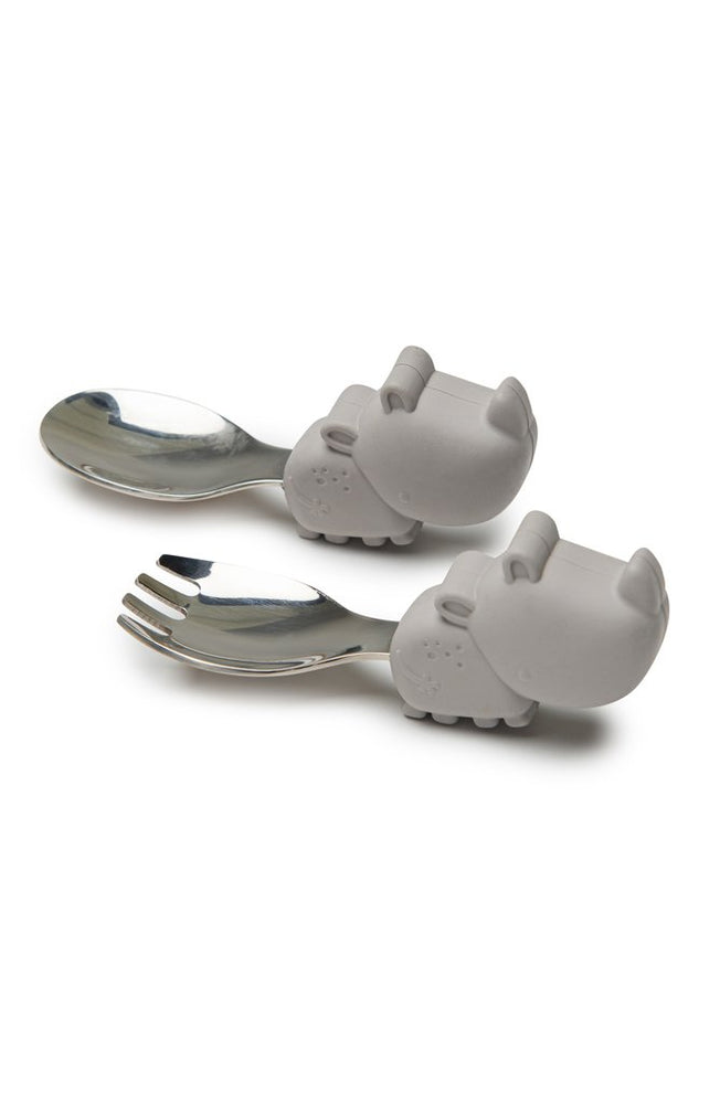 Loulou Lollipop Learning Spoon & Fork Set - Rhino