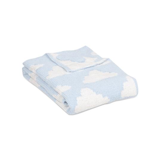 Living Textiles Chenille Baby Blanket - Blue Clouds