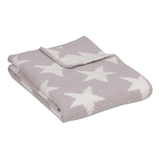 Living Textiles Chenille Baby Blanket - Grey Stars