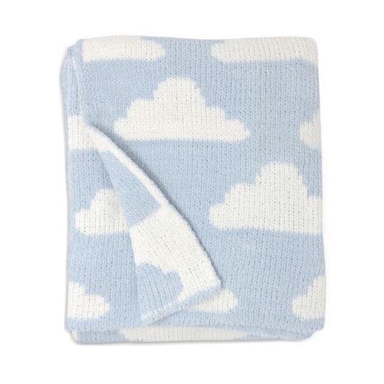 Living Textiles Chenille Baby Blanket - Blue Clouds