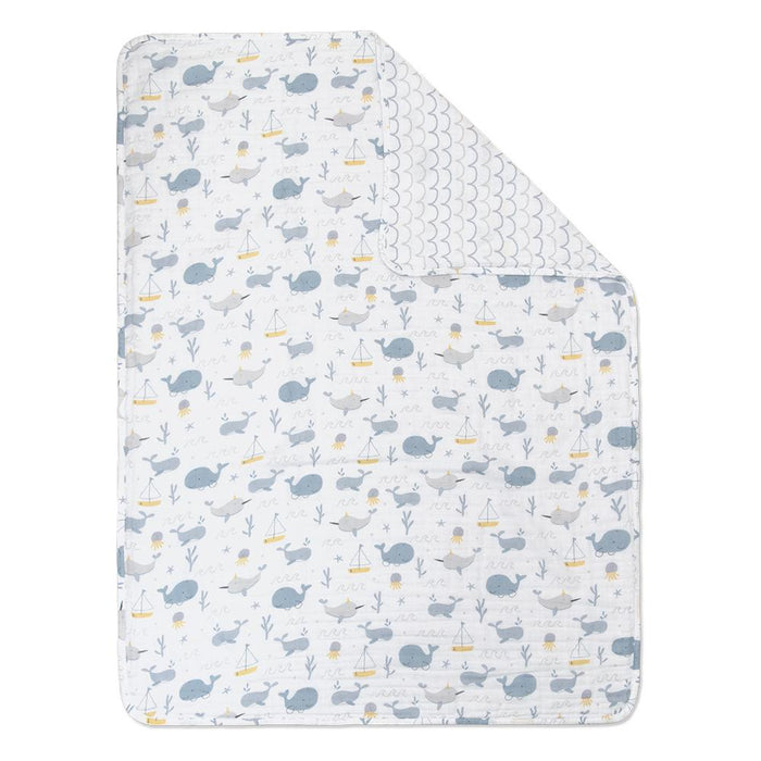 Living Textiles Muslin Stroller Blanket - Whale Of A Time 203277