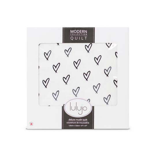 Lulujo Deluxe Quilt Muslin Messy Hearts