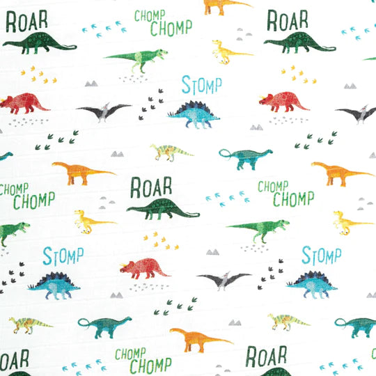 Lil North Co.Muslin Crib Sheet - Modern Dinos