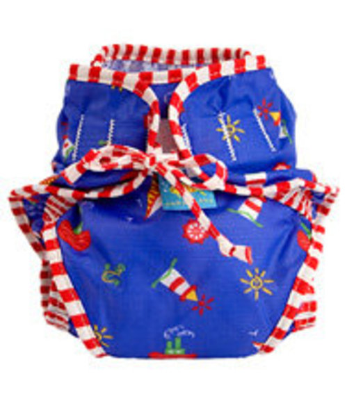 Kushies Swimsuit Diaper - Blue Ship Small