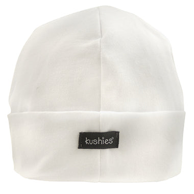 Kushies Organic Jersey Baby Cap White