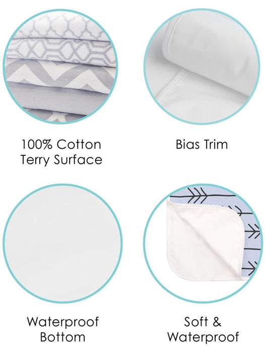 Kushies Deluxe Terry Portable Changing Pad - Blue Scribble Stars (P215-605)