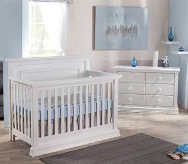 Pali 2100S Modena Forever Crib + Double Dresser (Vintage White)