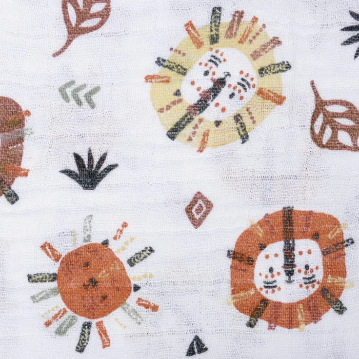 Perlim Pin Pin Cotton Muslin Blanket - Lions