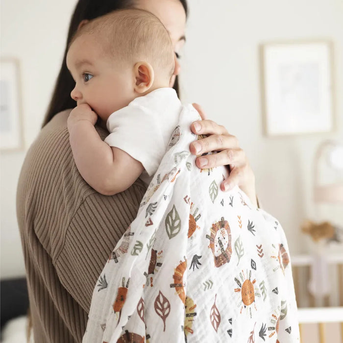 Perlim Pin Pin Cotton Muslin Blanket - Lions