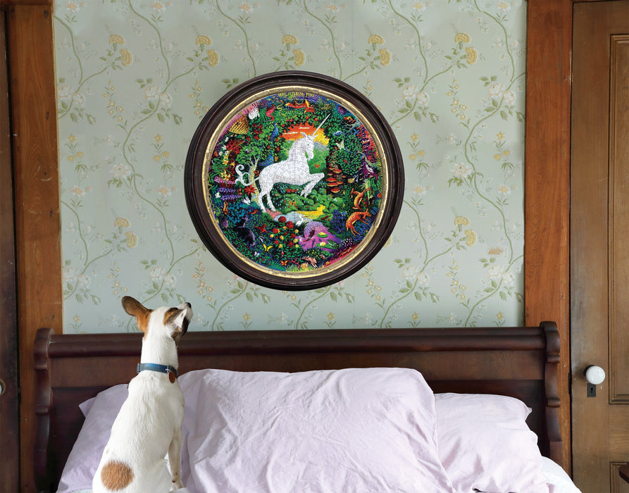 eeBoo Unicorn Garden 500 Pc Round Puzzle PZFUNG