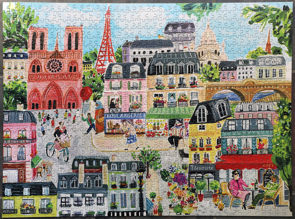eeBoo Paris in a Day 1000 Pc Rectangle Puzzle PZTPD2